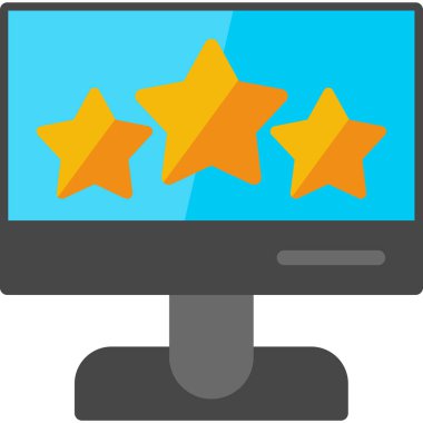 Bilgisayar monitörü. Basit vektör illüstrasyonu