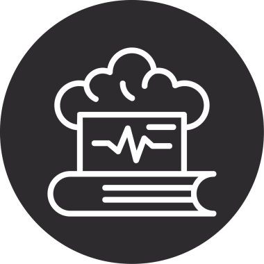 veri depolama vektör çizgisi simgesi, teknoloji ve illüstrasyon, veri depolama işareti, düzenlenebilir vuruşlar