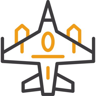 askeri uçak vektör simgesi modern basit vektör illüstrasyonu