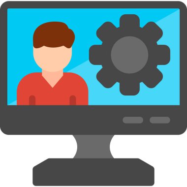 Bilgisayar ayarları simgesi, vektör çizim