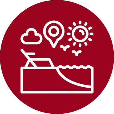 Kırmızı ve beyaz bulut simgesinin vektör çizimi