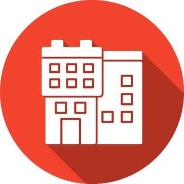 Bina düz simgesi beyaz arka plan, vektör, illüstrasyon izole