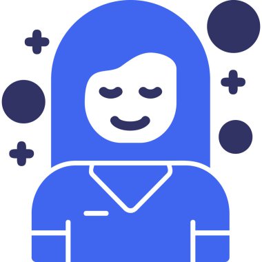 Kadın. Web simgesi basit illüstrasyon