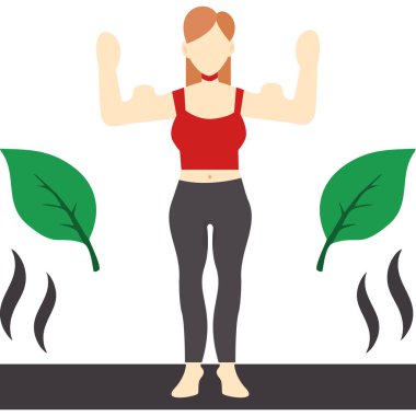 fitness egzersiz kadın simgesi düz stil