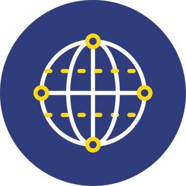 küresel ağ. Web simgesi basit illüstrasyon