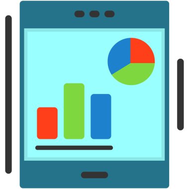 Tablet düz simge, vektör illüstrasyonu