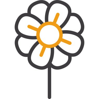 çiçek vektörü düz renk simgesi