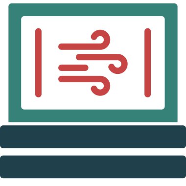 Bilgisayar monitörü web simgesi, vektör illüstrasyonu