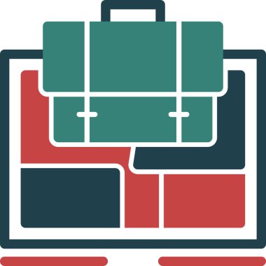 Bavul. Web simgesi basit illüstrasyon