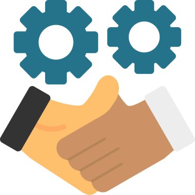 iş ortaklığı işbirliği simgesi düz stil