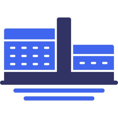 Web ve mobil uygulaması tasarımı, fabrika logo kavramı için beyaz arka plan üzerinde izole fabrika simge vektör