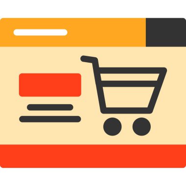 Alışveriş arabası. Basit resimleme