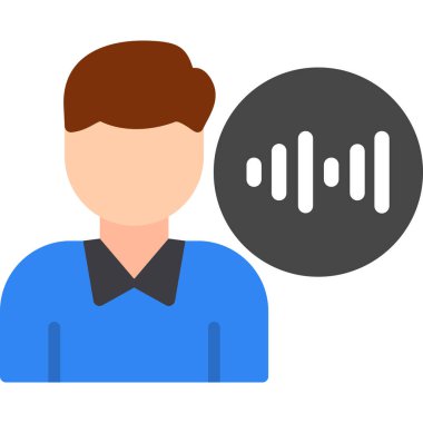 Ses Menüsü Düz Simgesi, Vektör İllüstrasyonu