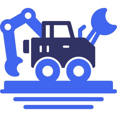 Yapı makineleri makine simgesi düz biçimli