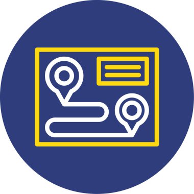 Yön işaretli harita işaretçisi. Basit simge vektör illüstrasyonu