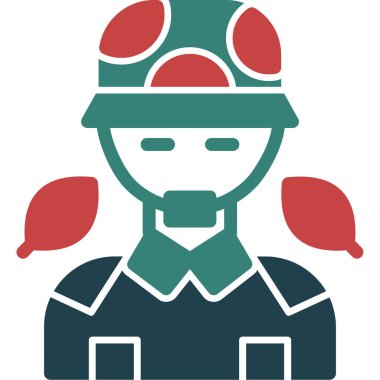 avatar kadın asker simgesi düz stil