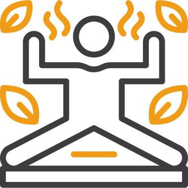 yoga. Web simgesi basit illüstrasyon
