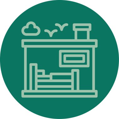 Bir bina simgesinin vektör illüstrasyonu