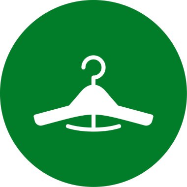 Askı vektör simgesi. biçim düz yuvarlak sembol, eko yeşil renk, yuvarlak açılar, beyaz arkaplan.