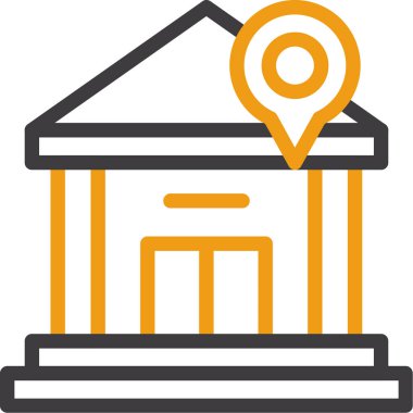 Bina. Web simgesi basit illüstrasyon