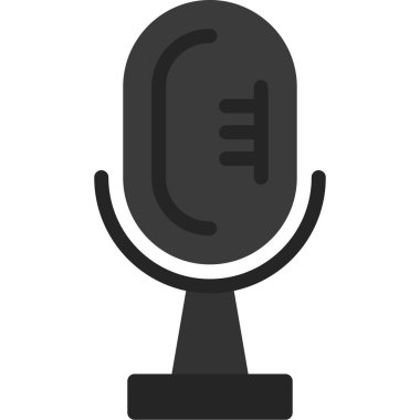 MIC simge vektörü web ve mobil uygulama tasarımınız için beyaz arkaplanda izole edildi, podcast logo konsepti