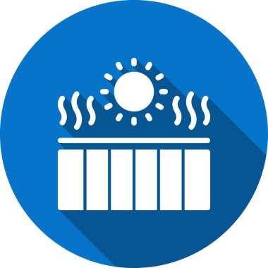 güneş ve bulutlar web simgesi vektör illüstrasyonu