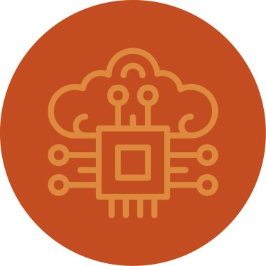 Bulut hesaplama simgesi vektör illüstrasyonu