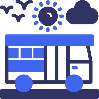 Yaz tatilinde otobüs tatil simgesi - açık hava - ulaşım kategorisi