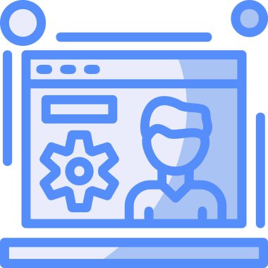 Web simgesi, seo teknolojisinin vektör illüstrasyonu