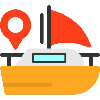 Tekne. Web simgesi basit illüstrasyon