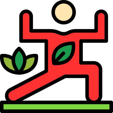 Egzersiz simgesi, vektör illüstrasyonu