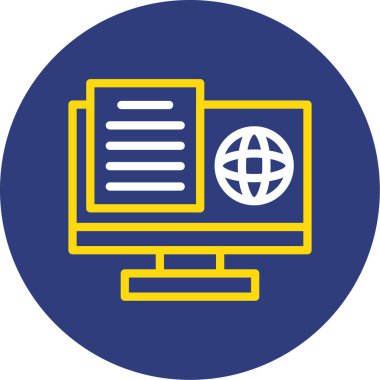 Bilgisayar. Web simgesi basit illüstrasyon