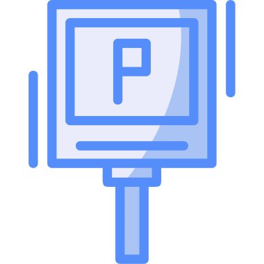 Otopark simgesi doldurulmuş taslak biçiminde