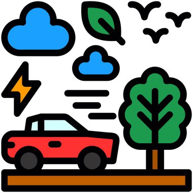 araba ekoloji simgesi dosya ana hatları biçiminde