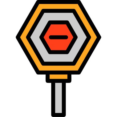 Trafik İşareti simgesi, vektör illüstrasyonu