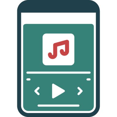 Akıllı telefonlu izole edilmiş bir müzik uygulama simgesi çizimi