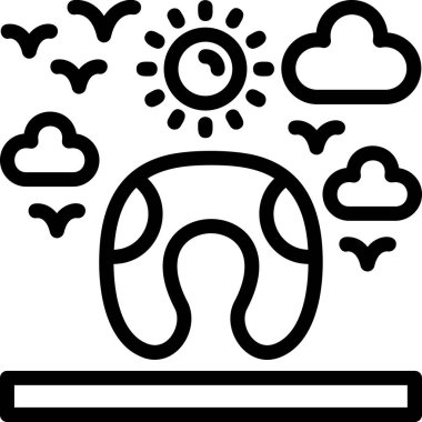 Bulut tahmini güneş ikonu ana hatlar biçiminde