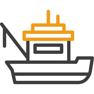 Yolcu gemisi simgesi. Web için gemi vektör simgelerinin özet çizimi