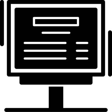 Monitör. Web simgesi basit illüstrasyon