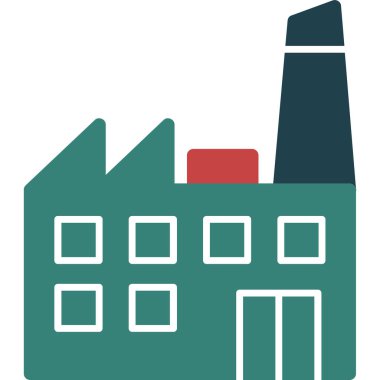 Fabrika simgesi vektör illüstrasyonu