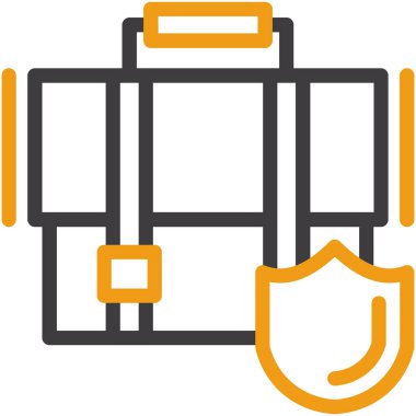 Güvenlik görevlisi simgesi, vektör çizimi beyaz arkaplanda izole edildi