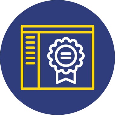 Sertifika ikonu vektör illüstrasyonu