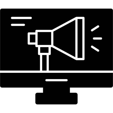 Pazarlama simgesi, reklamcılığın vektör illüstrasyonu