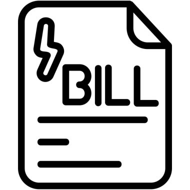 Kamu hizmeti Bill Line Simgesi, Vektör İllüstrasyonu