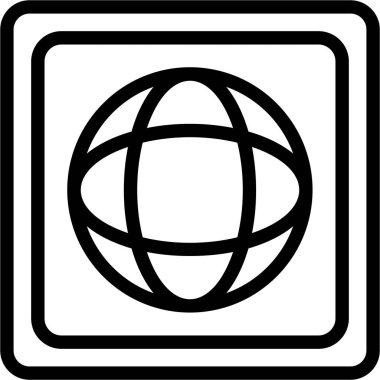 dünya internet ağı simgesi ana hat biçiminde