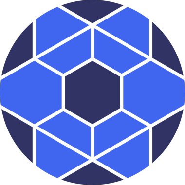 Altıgen labirent vektör simgesi çizimi