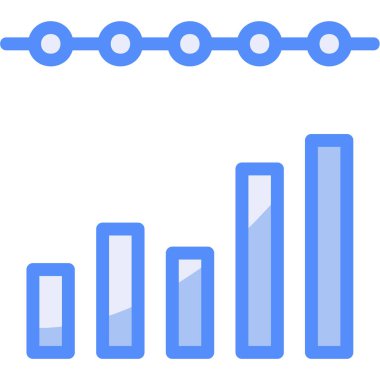 Doldurulmuş dış hatlar biçiminde bar grafik simgesi