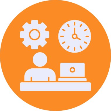 iş yönetimi dairesi simgesi düz stil