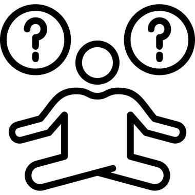 Soru işareti ana hatları vektörü. Soru yardımı. yardım et