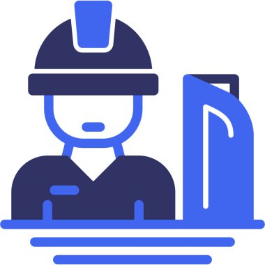 işçi simgesi, vektör illüstrasyonu